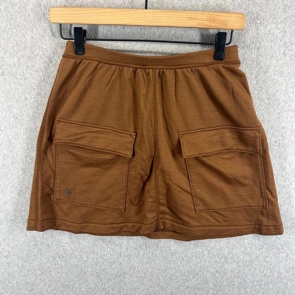 Ibex Womens XS Merino Wool Short Skirt Square Pocket Brown